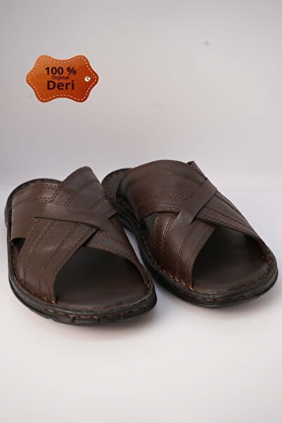 Kristal Kr.97 Anatomical Sole Inside and Outside Genuine Leather Men's Slippers