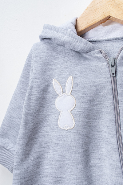 Pırlanta baby Cute Rabbit Patterned Zippered Baby Rompers 7 Colors