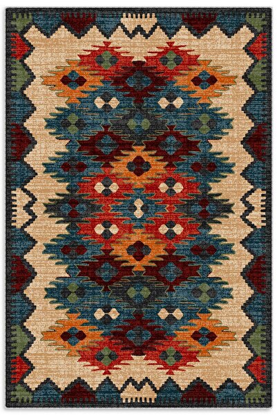 Pastel Home Renkli Anadolu Şönil Halı Kilim Yolluk Kaymaz Yıkanabilir Kendind...
