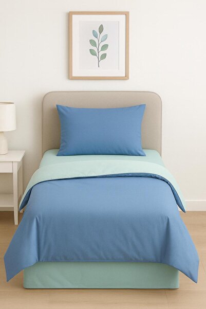 S&R Σετ Παπλωματοθήκης Μονό Κρεβάτι Πολύχρωμο Αναστρέψιμο Μέντα Σετ Σεντόνια