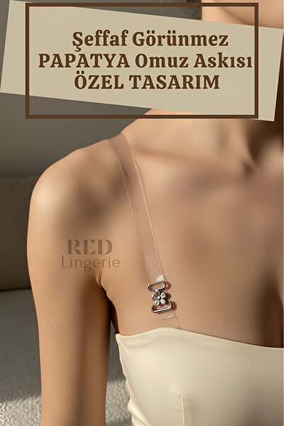 red iç giyim Cam Şeffaf Görünmez Sütyen Askısı 1 ÇİFT (Özel PAPATYA Tasarımı ...