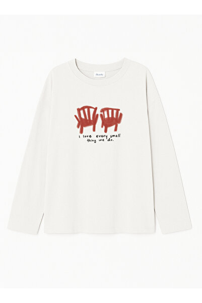 Disante 100% bumbac, cu potrivire oversize, imprimat pe laturi - tricou cu mâ...