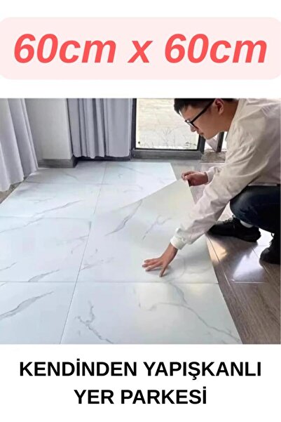 Renkli Duvarlar Yapışkanlı Yer Zemin ve Duvar Kaplama Paneli Arkası Kauçuklu 60X60cm Floor Pvc Banto WC Paneli 605