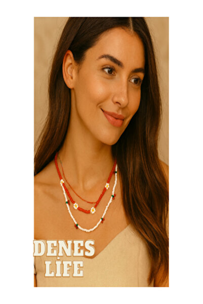 EsEr Butik قلادة من الخرز مصنوعة يدويًا من دينيس لايف مكونة من قطعتين