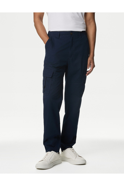 Marks & Spencer Saf Pamuklu Tapered Fit Kargo Pantolon