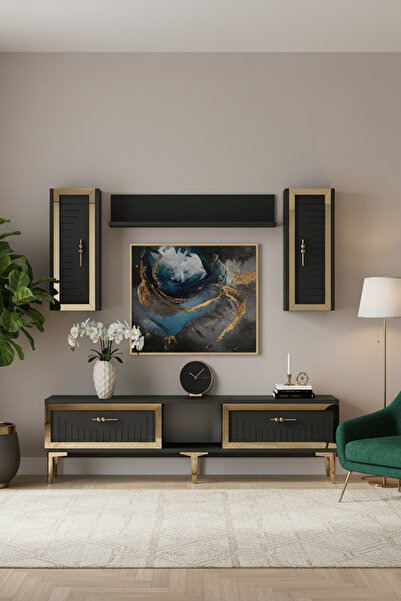 CENEYRA TVR1501AG - TUNA150 TV ÜNİTESİ ANTRASİT GOLD 150CM