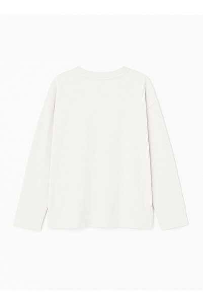 Disante 100% βαμβάκι Oversize Fit WHEN LIFE GIVES YOU LEMONS Με στάμπα - Μακρυμάνικο μπλουζάκι με λαιμόκοψη