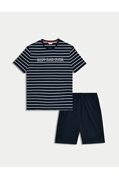 Marks & Spencer Saf Pamuklu Kısa Kollu Pijama Takımı