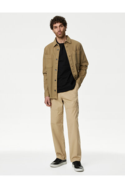 Marks & Spencer Saf Pamuklu Loose Fit Kargo Pantolon