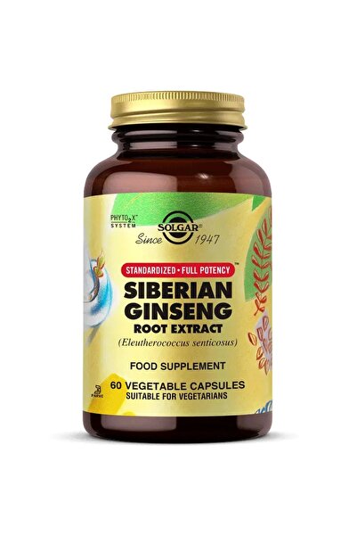 Solgar Siberian Ginseng Root Extract (Standardize Sibirya Ginsengi Kök Ekstresi) 60 Kapsül