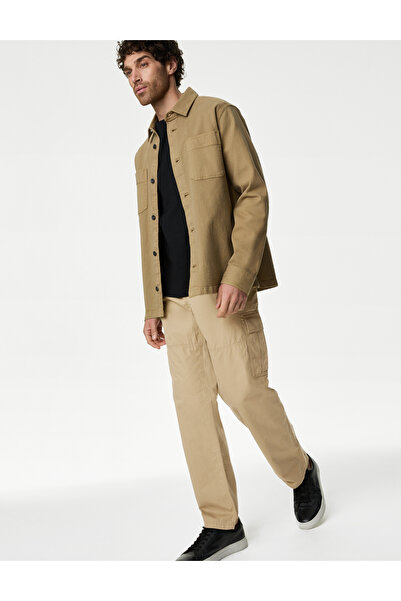 Marks & Spencer Saf Pamuklu Loose Fit Kargo Pantolon