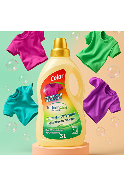 Turkishcare 3L Çamaşır Deterjanı – Renkliler İçin (Lilyum Kokulu)