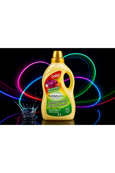 Turkishcare 3L Çamaşır Deterjanı – Renkliler İçin (Lilyum Kokulu)