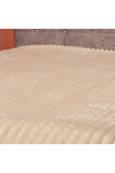 Extramall Helina fluffy cocolino blanket, 200x220 cm, double-sided, warm, double bed cover, beige