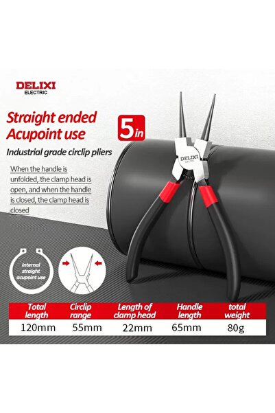 Choice DHGS705NL DELIXI ELECTRIC 5-In Circlip Pliers,Needle nose Pliers，Retaining Ring Pliers，for Removing