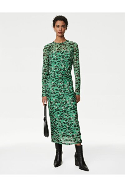 Marks & Spencer Uzun Kollu Midi Örme Elbise