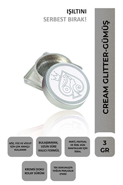 PYX Cosmetics Cream Glitter Gümüş Simli Göz ve Yüz Farı - 1