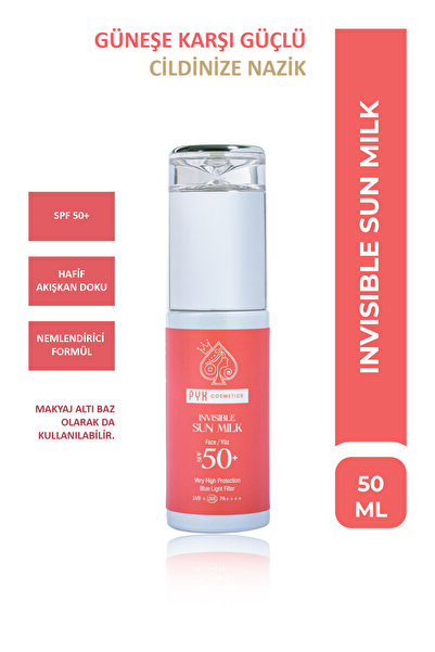 INVISIBLE Sun MILK 50 Spf+ Yüksek Koruma - Güneş Sütü Yüz/Vücut - Tüm Ciltler İçin
