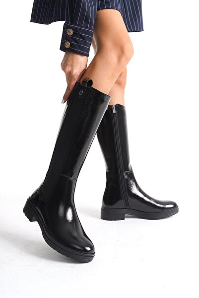 Mubiano Collection Cizme lungi elastice pentru călărie din piele naturală Mub...