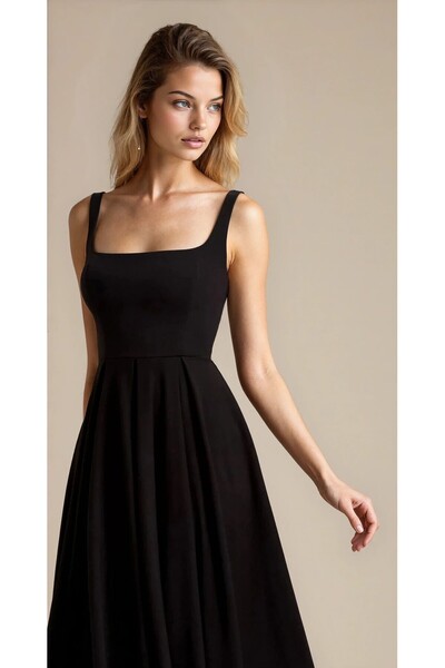 OLSAMODA KADIN ATLAS KUMAŞ KLOŞ KESİM KALIN ASKILI UZUN DÜĞÜN NİŞAN SÖZ DAVET ELBİSESİ