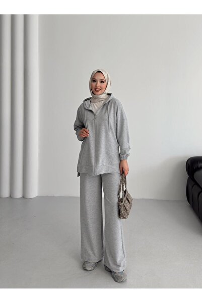 New Lune Women's Clothing Hooded Top and Bottom Two-Piece Set, Suitable for Modest Wear.