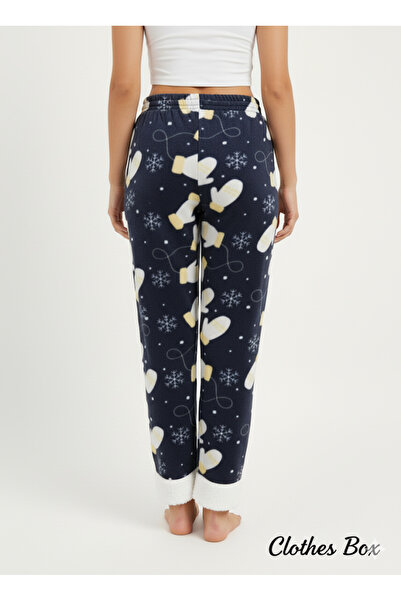 Clothes Box Plush Long Fleece Bottom Pajamas