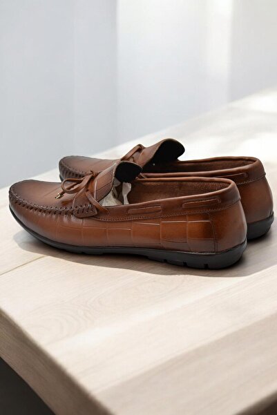 ISPARTALILAR 3285 Flexible Comfortable Sole Brown Genuine Leather Men's Shoes Summer Casual Laofer Men's Shoes