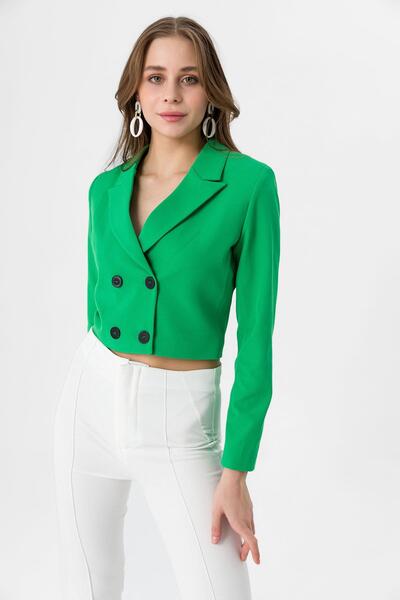 ŞİMAL Women's Short Button Closure Blazer Jacket 250218 - 250467