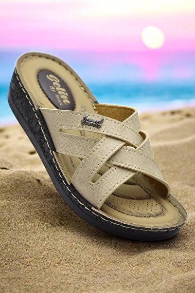 ISPARTALILAR 4551 Orthopedic Sole Daily Women's Slippers Soft Inner Sole