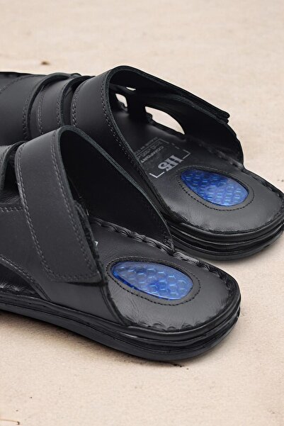 ISPARTALILAR Jel Taban 057 TAM ORTOPEDİK Günlük Hakiki Deri Erkek Terlik İçi Dışı Hakiki Deri