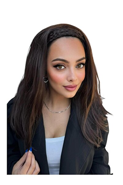 Zeysum Kahverengi Peruk Örgülü Taçlı Peruk Modeli