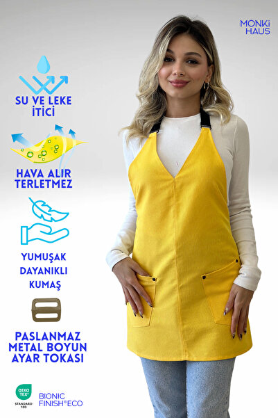 Monki Haus Su İtici Leke Tutmaz Kafe Barista Seramik Pasta Aşçı Garson Çiçekç...