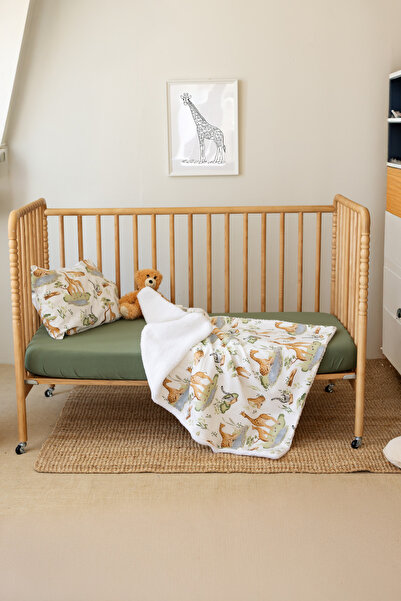 Mom Cherie 100% Cotton Combed Elastic Sheet+Pillowcase+Lamb's Wool Blanket Set - Baby & Child Sleep Set