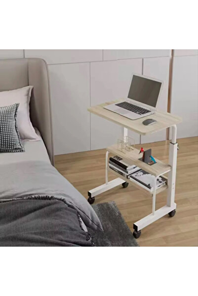 unbranded طاولة لابتوب قابلة للتعديل (40*80 سم) مع رف إضافي – بيج