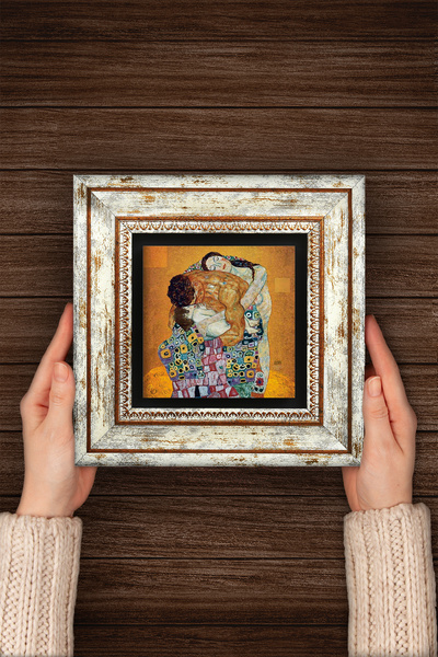 Pinecone Gustav Klimt Family Embrace Framed Stone Wall Painting – Decorative Home and Office Decor | T1-51 |
