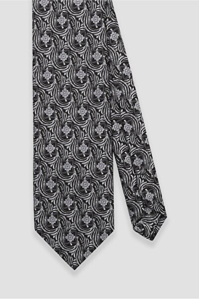 Abbate Краватка 8 см Мікрофібра Поліестер Чорна Чоловіча Краватка з візерунком