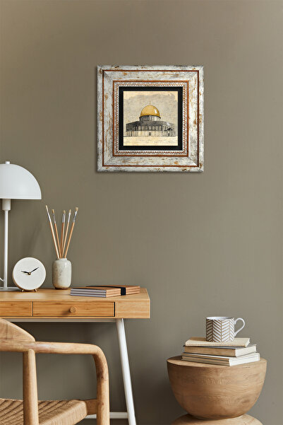 Pinecone Al-Aqsa Mosque Framed Stone Wall Painting – Decorative Modern Art, Home and Office Decor | T1-128 |