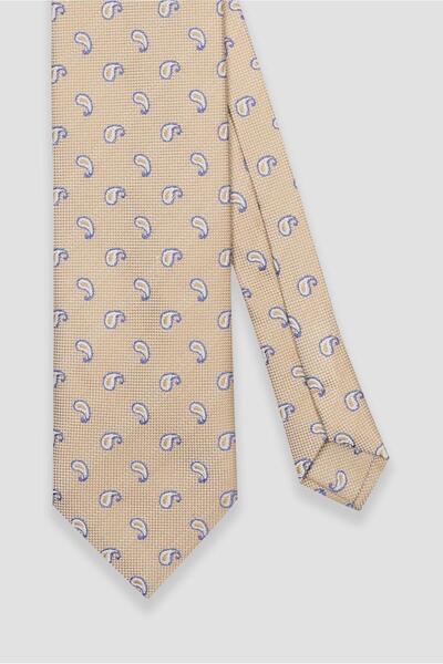 Abbate Краватка 8 см Мікрофібра Поліестер Жовта Чоловіча Краватка з візерунком