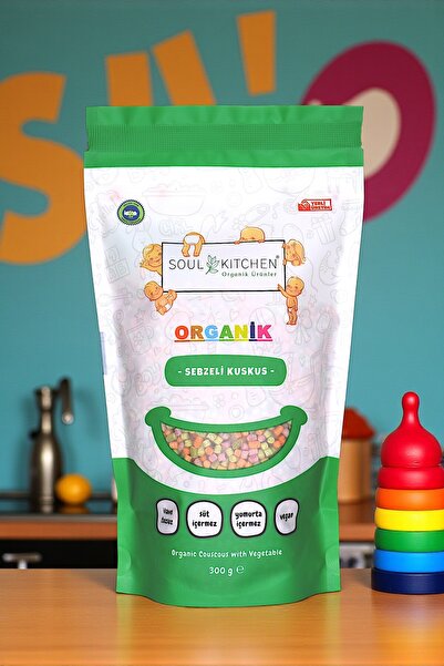 Soul Kitchen Organik Ürünler Organik Sebzeli Kuskus 300gr - Tuzsuz