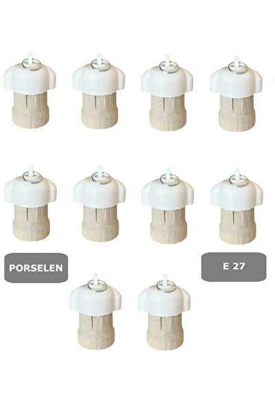 CONANA Porselen Bahçe Duyu E27 Su Geçirmez Dış Mekan Vidalı Yağmur Duyu (250V-4A) 10 Adet