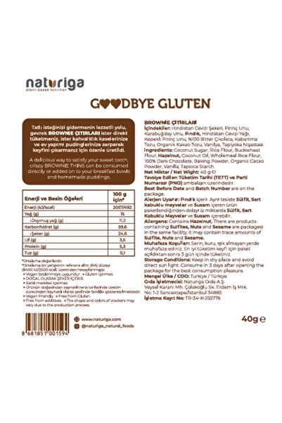 Naturiga 3'lü Naturiga Glutensiz Brownie Kraker 40 Gr