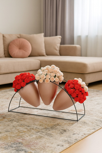 VENON Güven Avize Refülin Saksı 007 ( Rose Saksı )Modern Metal Saksılık Salon Dekor Çiçek Hariç