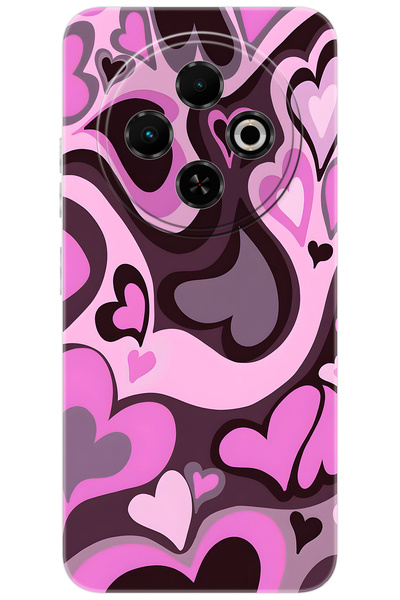 TECNO Spark 30C (KL5/KL5n) Uyumlu Kılıf Desen Baskılı Silikon Kalp Dalgası ST...