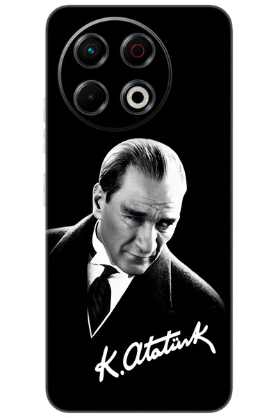 TECNO Spark 30 Pro (KL7) Uyumlu Kılıf Desen Baskılı Silikon Mustafa Kemal Atatürk STK:390 CP-pEqc6ei