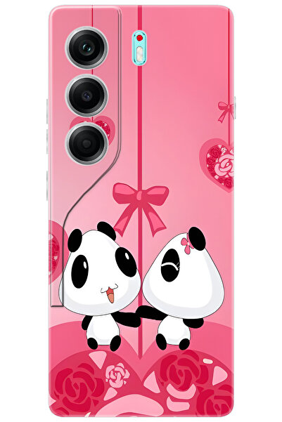 TECNO Camon 40 (CM5) Uyumlu Kılıf Desen Baskılı Silikon Sevimli Pandalar STK:166 CP-ze63IR9
