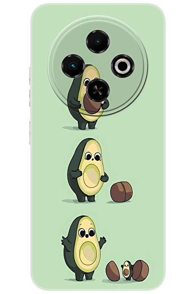 TECNO Spark 30C (KL5/KL5n) Uyumlu Kılıf Desen Baskılı Silikon Avakado STK:618 CP-GIeUKp9