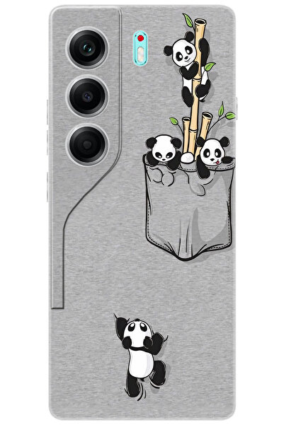 TECNO Camon 40 (CM5) Uyumlu Kılıf Desen Baskılı Silikon Pandalar STK:749 CP-Mbe1u2C