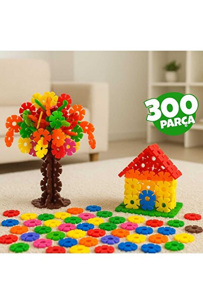 HAPPENS Masterflakes Eğitici Kilitli Diskler Stem Eğitimi Uyumlu 5 Renk 300 Parça Yapı Oyuncak Seti Flakes