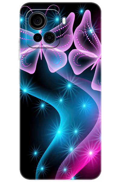 CASPER Via F30 Uyumlu Kılıf Desen Baskılı Silikon Kelebek Dalga STK:113 CP-YFHGiZA