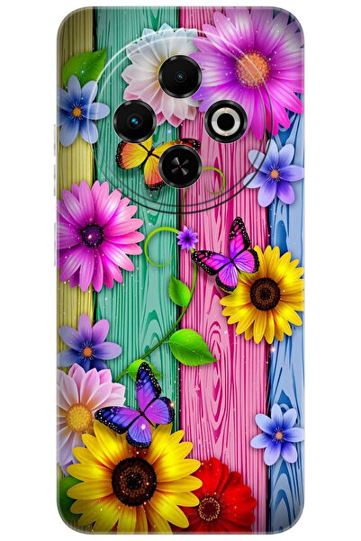 TECNO Spark 30C (KL5/KL5n) Uyumlu Kılıf Desen Baskı Silikon Renkli Papatya - ...